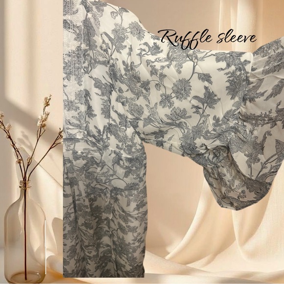 POL Elegant Floral Organza Maxi Dress Boho Elegance - Picture 7 of 11